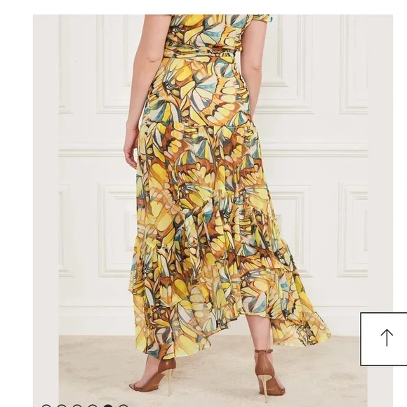 Marciano Ruffle Multicolour Maxi Skirt - Size XS - Picture 5 of 10